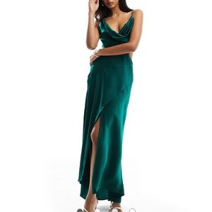 ASOS DESIGN satin cowl midaxi dress